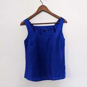 100% silk Royal Blue Top Blouse Small